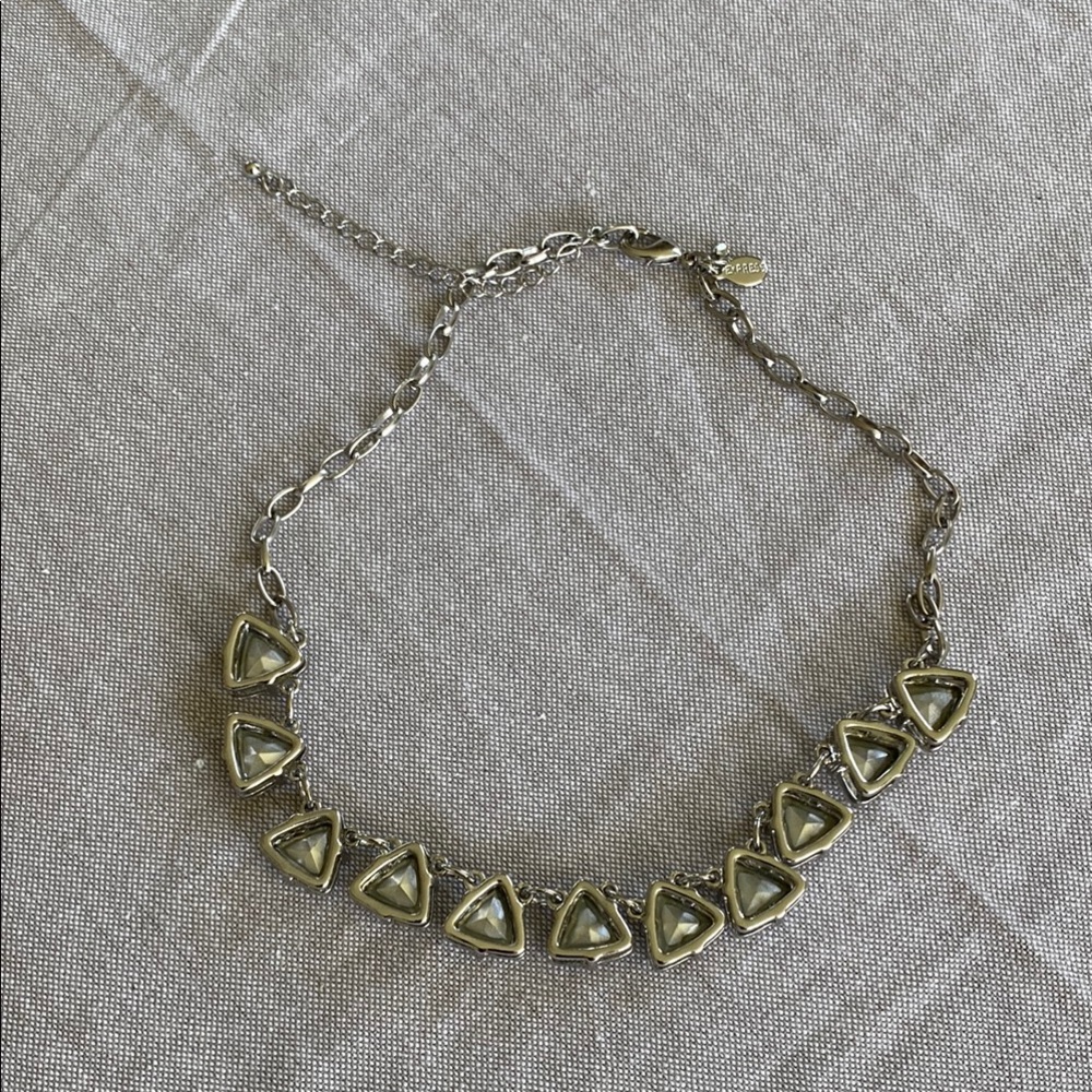 Elegant Silver Triangle Necklace